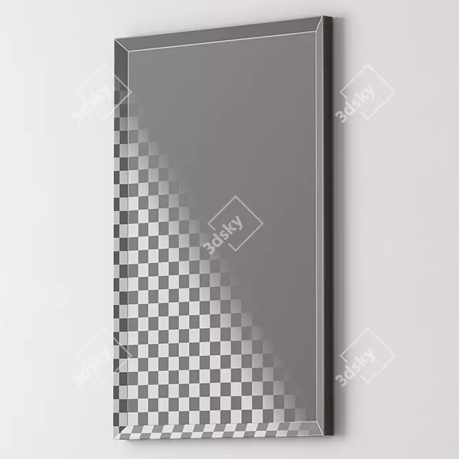  Thick Frame Metal Rectangle Wall Mirrors 3D model image 7