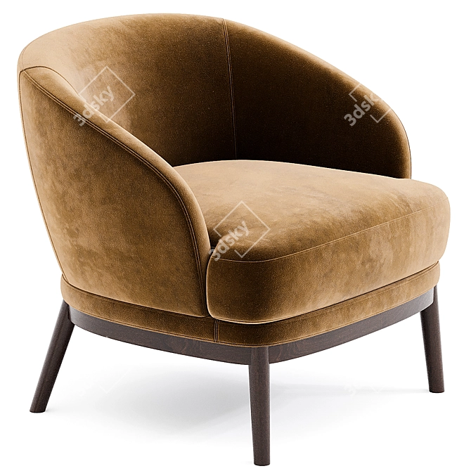RUTH Armchair: Stylish Comfort Seating 3D model image 3