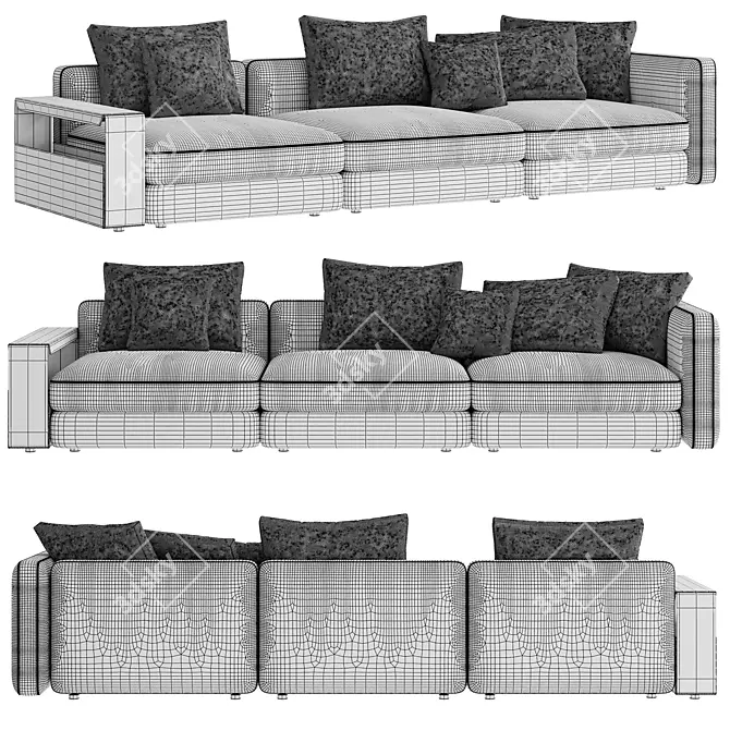 Modern Flexform Harper Sofa 3D model image 3