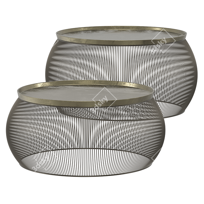 Modern Round Wire Coffee Table 3D model image 1