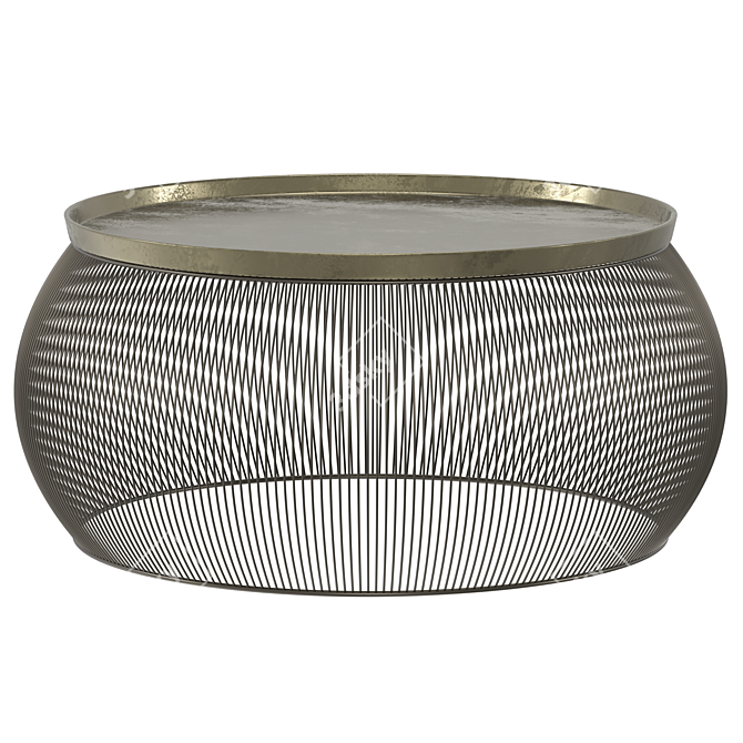 Modern Round Wire Coffee Table 3D model image 2