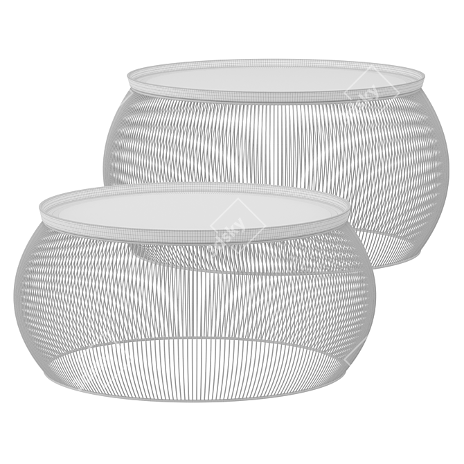 Modern Round Wire Coffee Table 3D model image 5