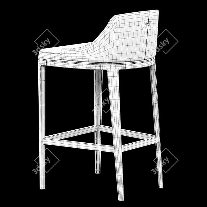 Stylish Mindel Bar Chair 3D model image 5