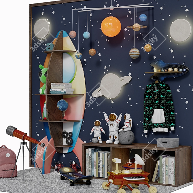 Dual Renderer Childroom Decor Set 3D model image 3
