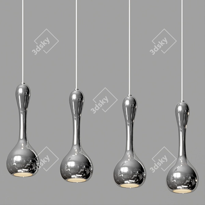 Contemporary Teardrop LED Pendant Light 3D model image 3