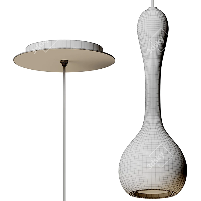 Contemporary Teardrop LED Pendant Light 3D model image 5