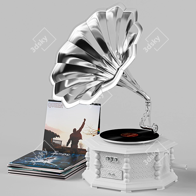 Vintage Phonograph 3D Model 3D model image 2