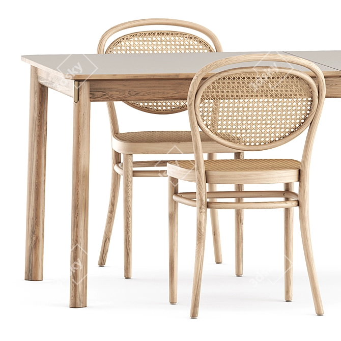 Modern Chair and Table Set 3D model image 3