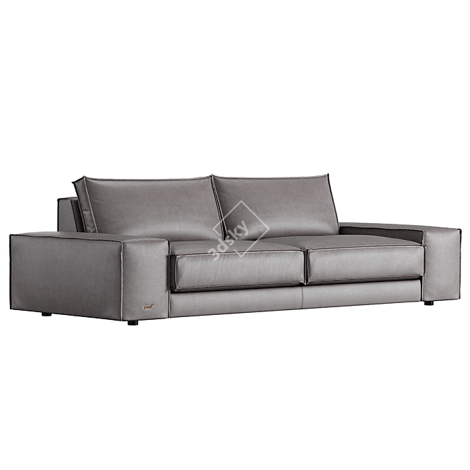 Modern Modular Black Sofa 3D model image 3