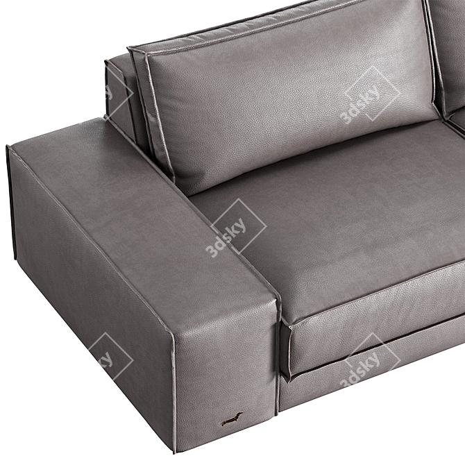 Modern Modular Black Sofa 3D model image 4
