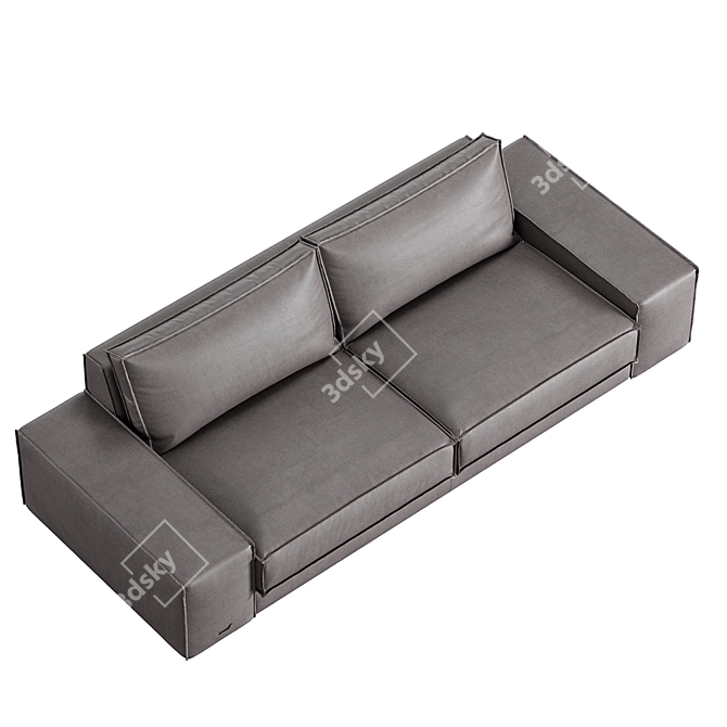 Modern Modular Black Sofa 3D model image 6