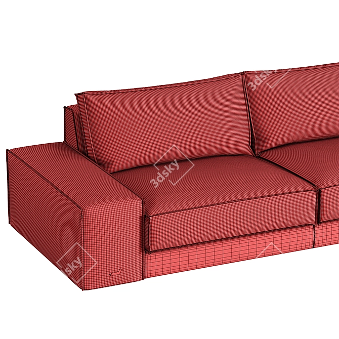 Modern Modular Black Sofa 3D model image 7