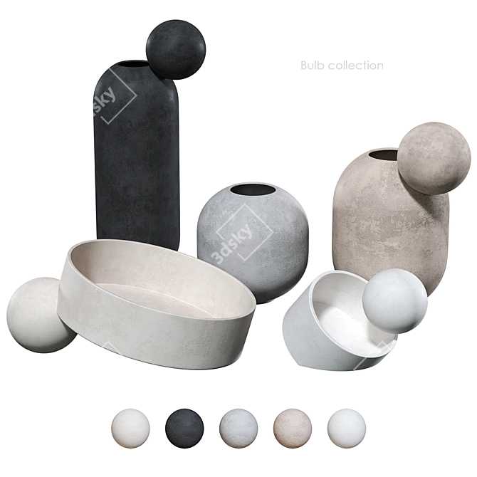 Bulb Collection Vases Model 395 3D model image 3