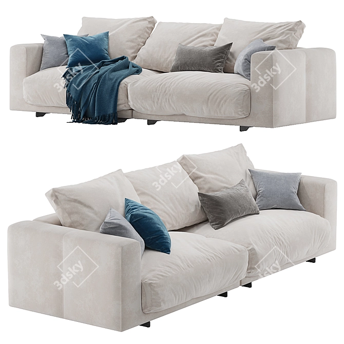 Modern and Sleek Moss Sofa 3D model image 3