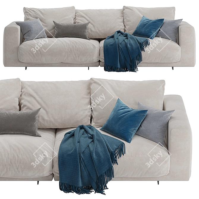 Modern and Sleek Moss Sofa 3D model image 5