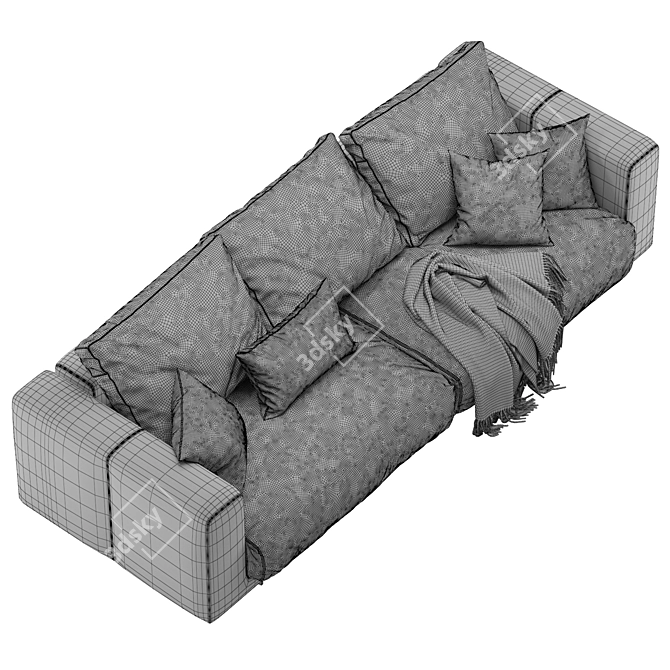Modern and Sleek Moss Sofa 3D model image 7