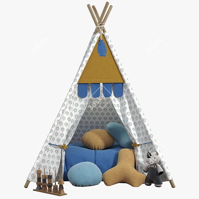 Kids Teepee Play Tent Hideout 3D model image 6