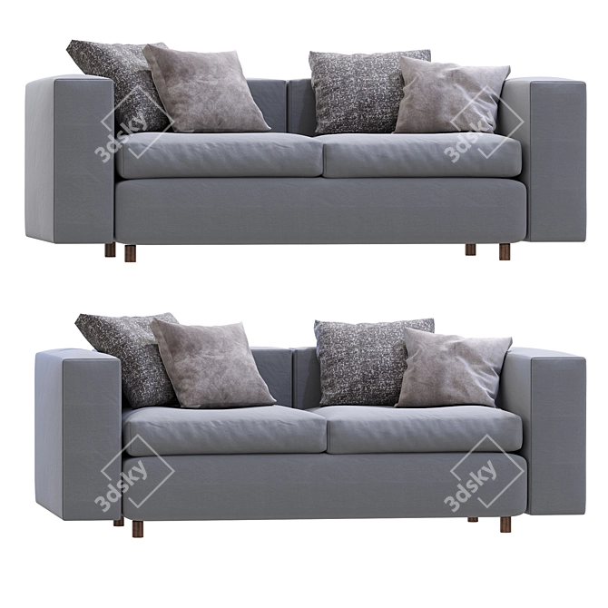Stylish Modern Wall Sofa Design 3D model image 1
