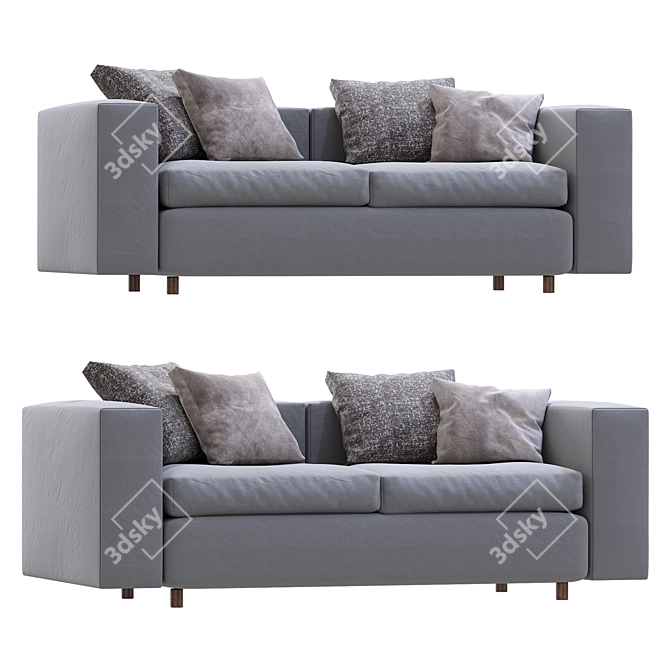 Stylish Modern Wall Sofa Design 3D model image 2