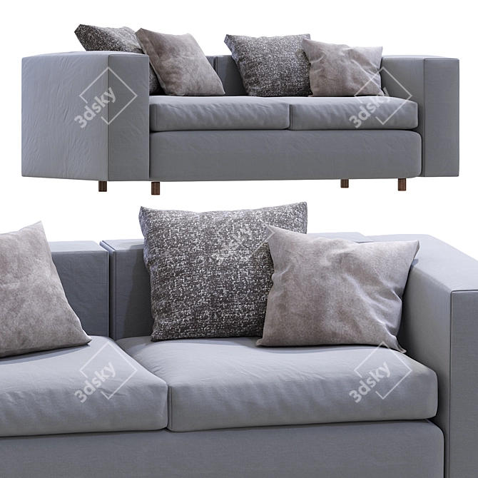 Stylish Modern Wall Sofa Design 3D model image 3
