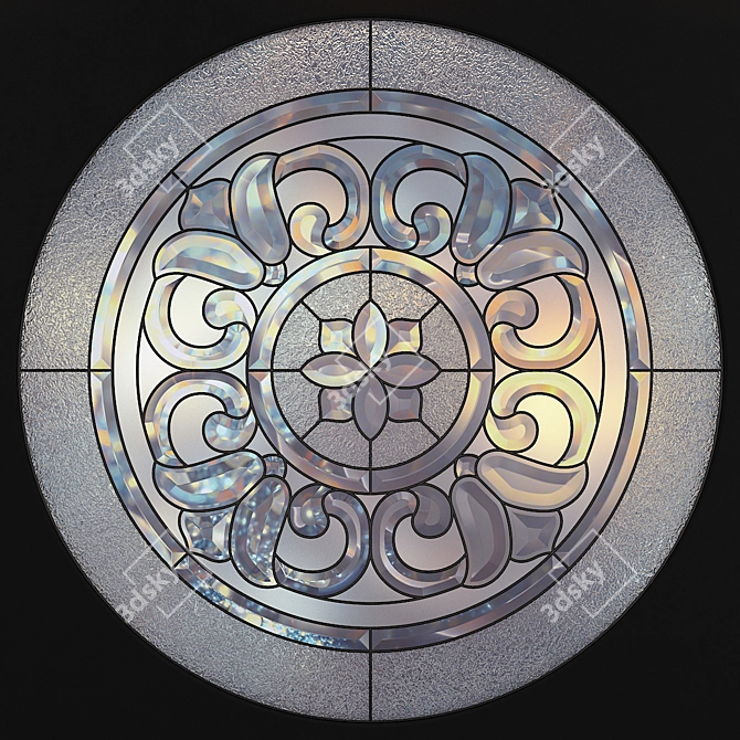 Round Stained Glass Panels 3D model image 3