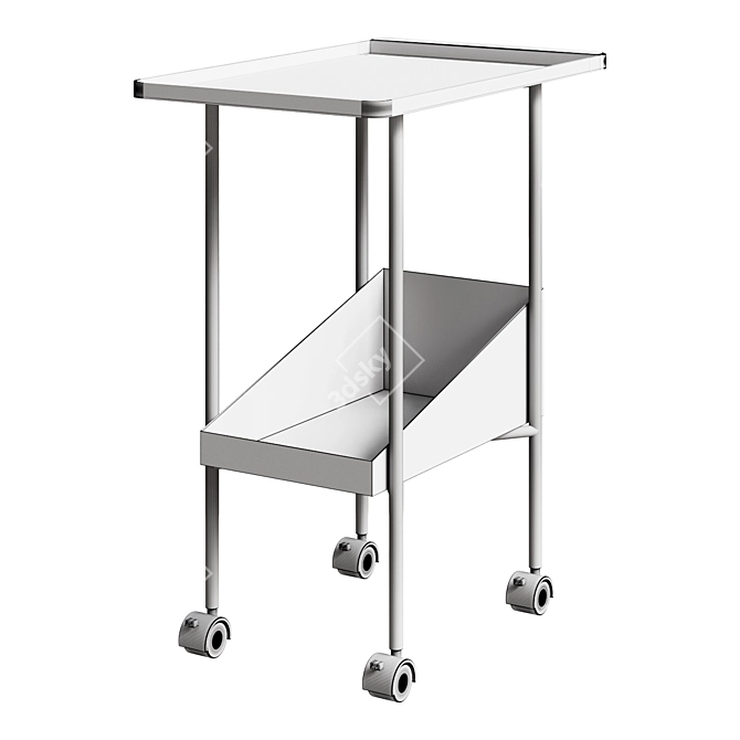 Modern Black Metal Bar Cart 3D model image 2