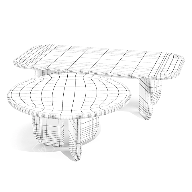 Italo Dining Table Set 02 3D model image 4