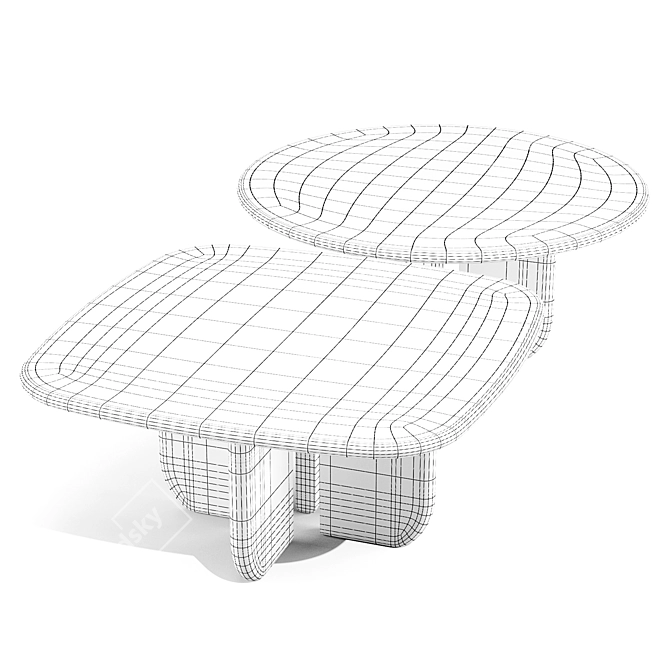Italo Dining Table Set 02 3D model image 7