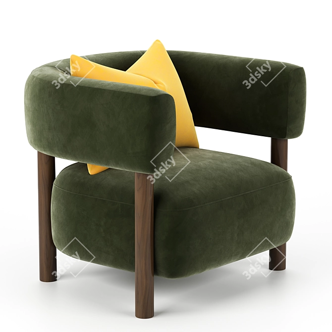 Modern Lounge Chair 3D Model 3D model image 2