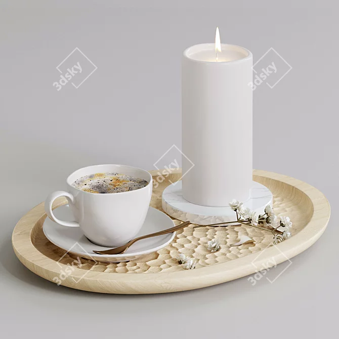 Modern Coffee Set with Textures 3D model image 1