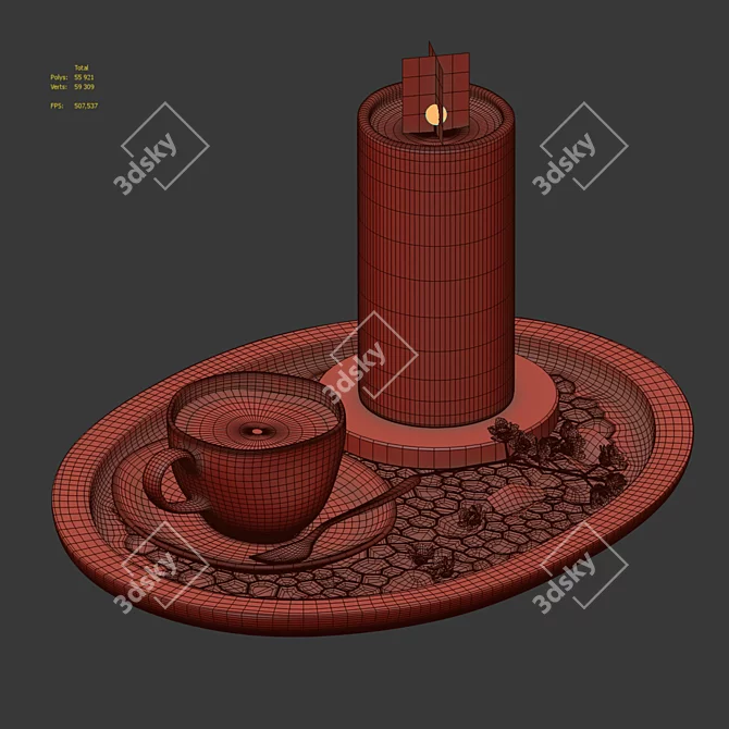 Modern Coffee Set with Textures 3D model image 6