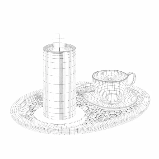 Modern Coffee Set with Textures 3D model image 7