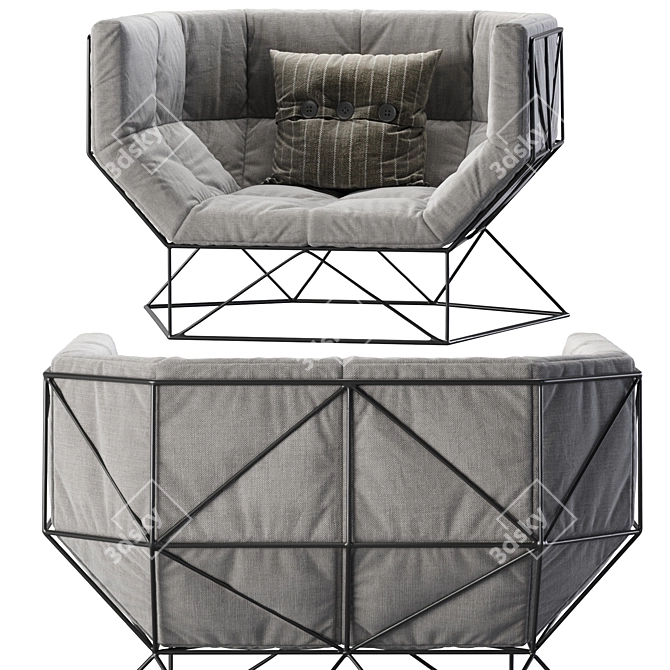Modern Armchair FOXHOLE Design 3D model image 2