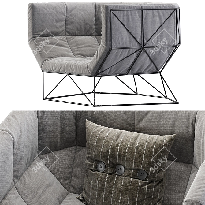 Modern Armchair FOXHOLE Design 3D model image 6