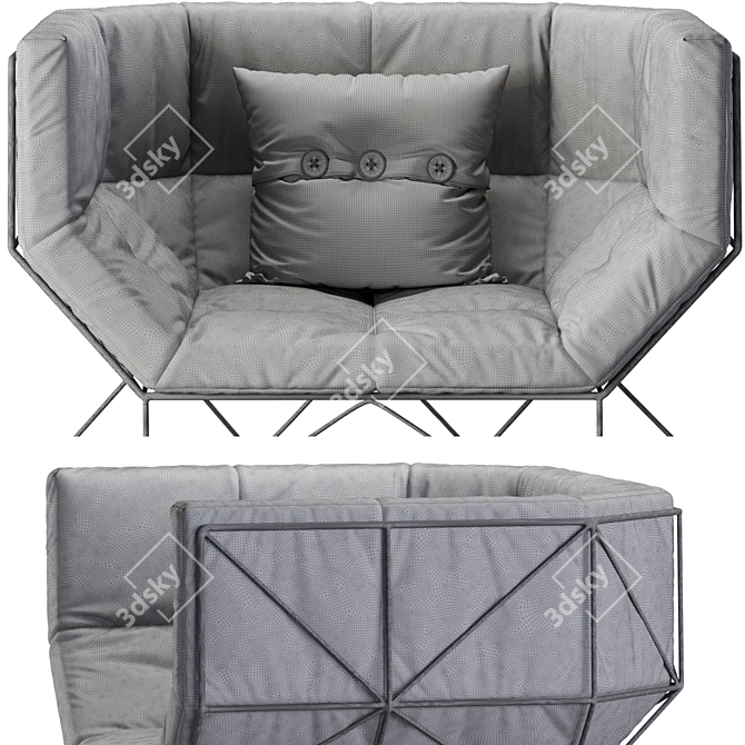 Modern Armchair FOXHOLE Design 3D model image 7