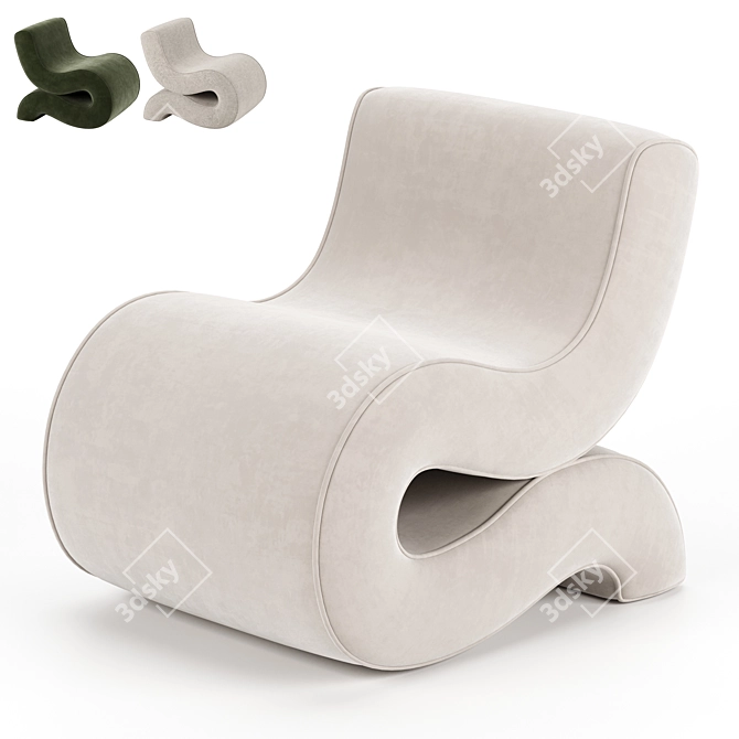 Modern Armchair Eichholtz 3D Model 3D model image 1