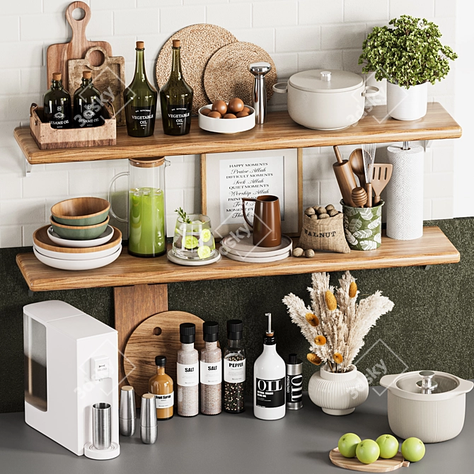 Modern Kitchen Accessories Set for 3D Rendering 3D model image 2