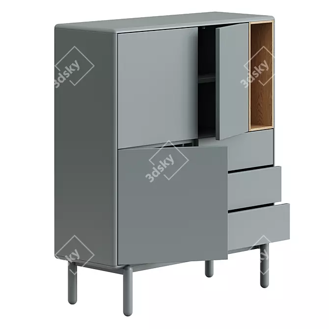 Teulat Corvo Auxiliar Cabinet: Colorful Design 3D model image 2