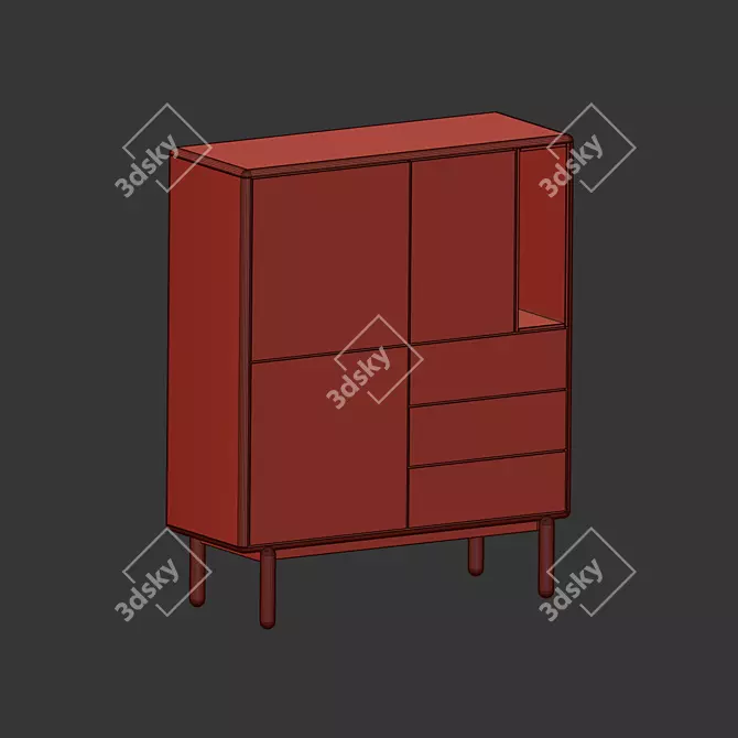 Teulat Corvo Auxiliar Cabinet: Colorful Design 3D model image 7