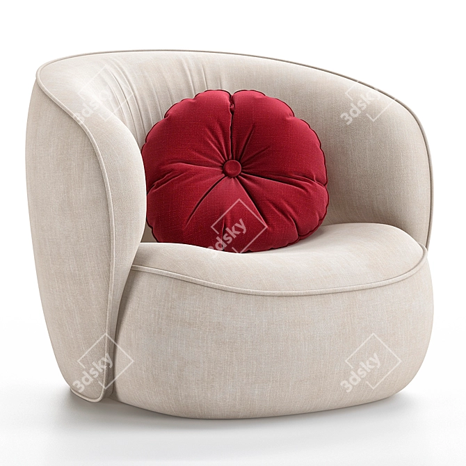 Modern Ovata Lounge Chair 3D 3D model image 3