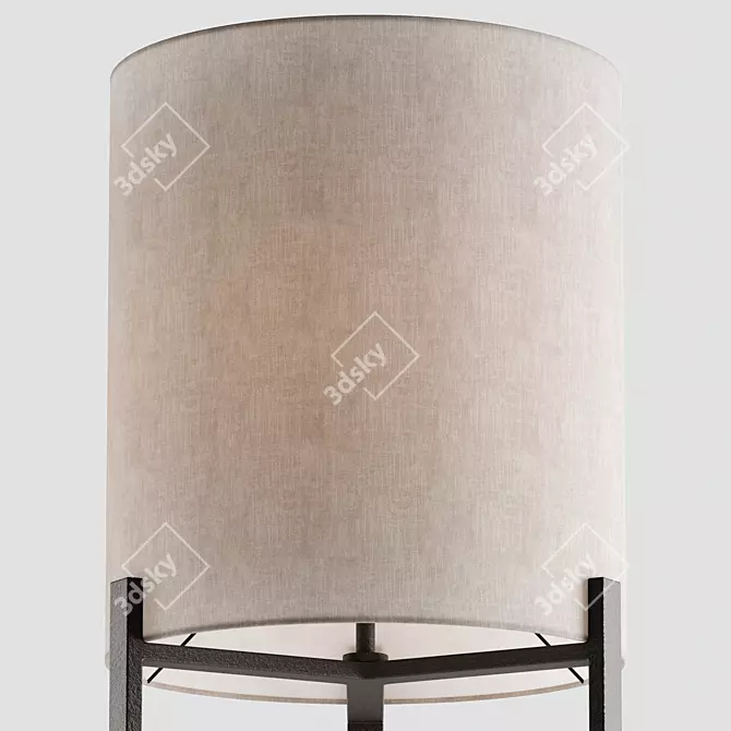 Contemporary Metal Floor Lamp Fixture 3D model image 2