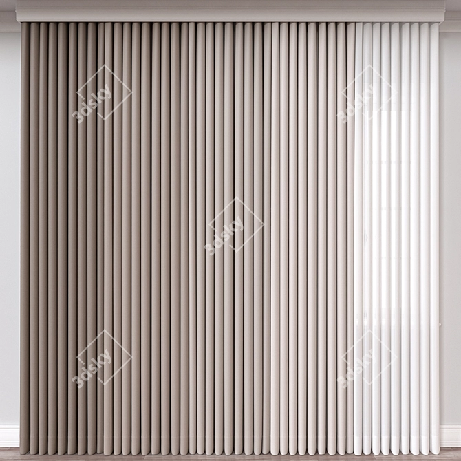 Elegant Curtain 3D Model Assets 3D model image 3