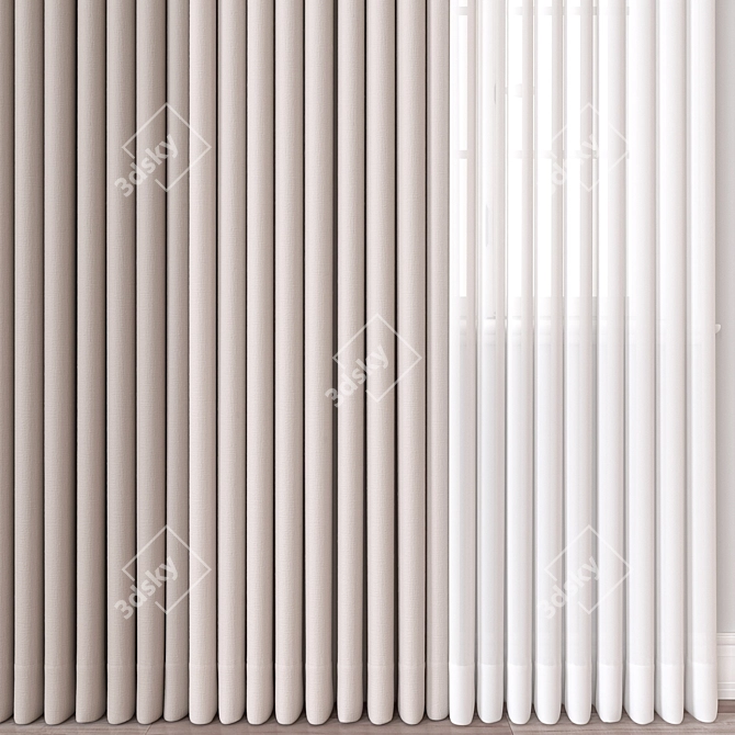Elegant Curtain 3D Model Assets 3D model image 1