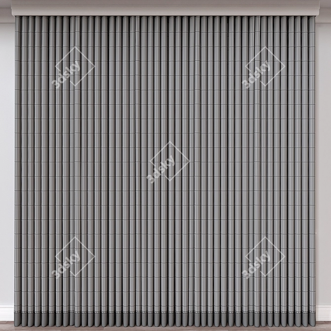 Elegant Curtain 3D Model Assets 3D model image 2