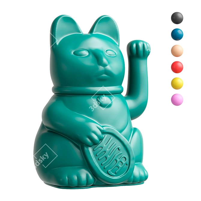 Title: Japanese Lucky Cat Figurine 3D model image 1