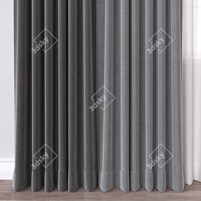 Modern Curtain Design 3D Model 3D model image 3