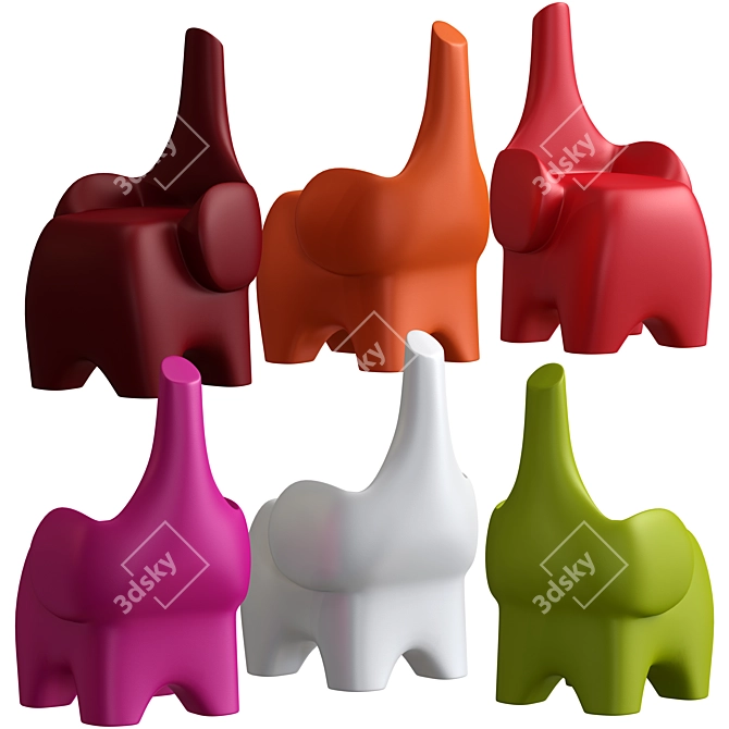 Colorful Tino Kids Stool 3D model image 1