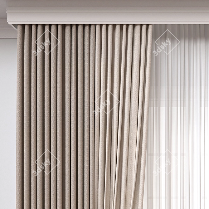 Multifunctional Curtain 3D Model 3D model image 3