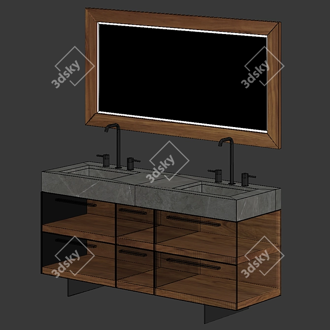 Modern Elegance Vanity Set 3D model image 2