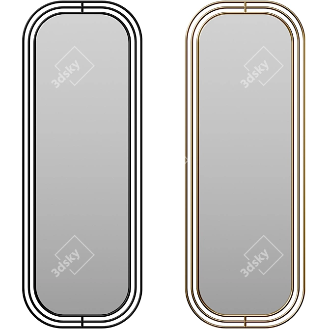 Wire-Framed Floor Mirror 3D model image 1